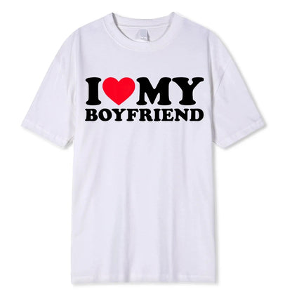 I Love My Boyfriend's Clothes I Love My Girlfriend's Printed Men So Please Stay Away From My Fun BF GF Quotes Couple T-shirts